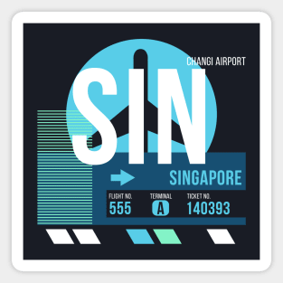 Singapore (SIN) Airport Code Baggage Tag Magnet